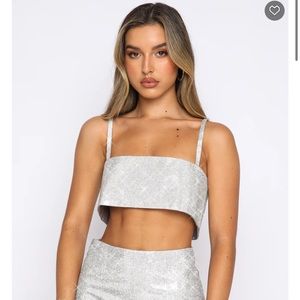 Breathtaking Crop SilverWhite Fox Boutique